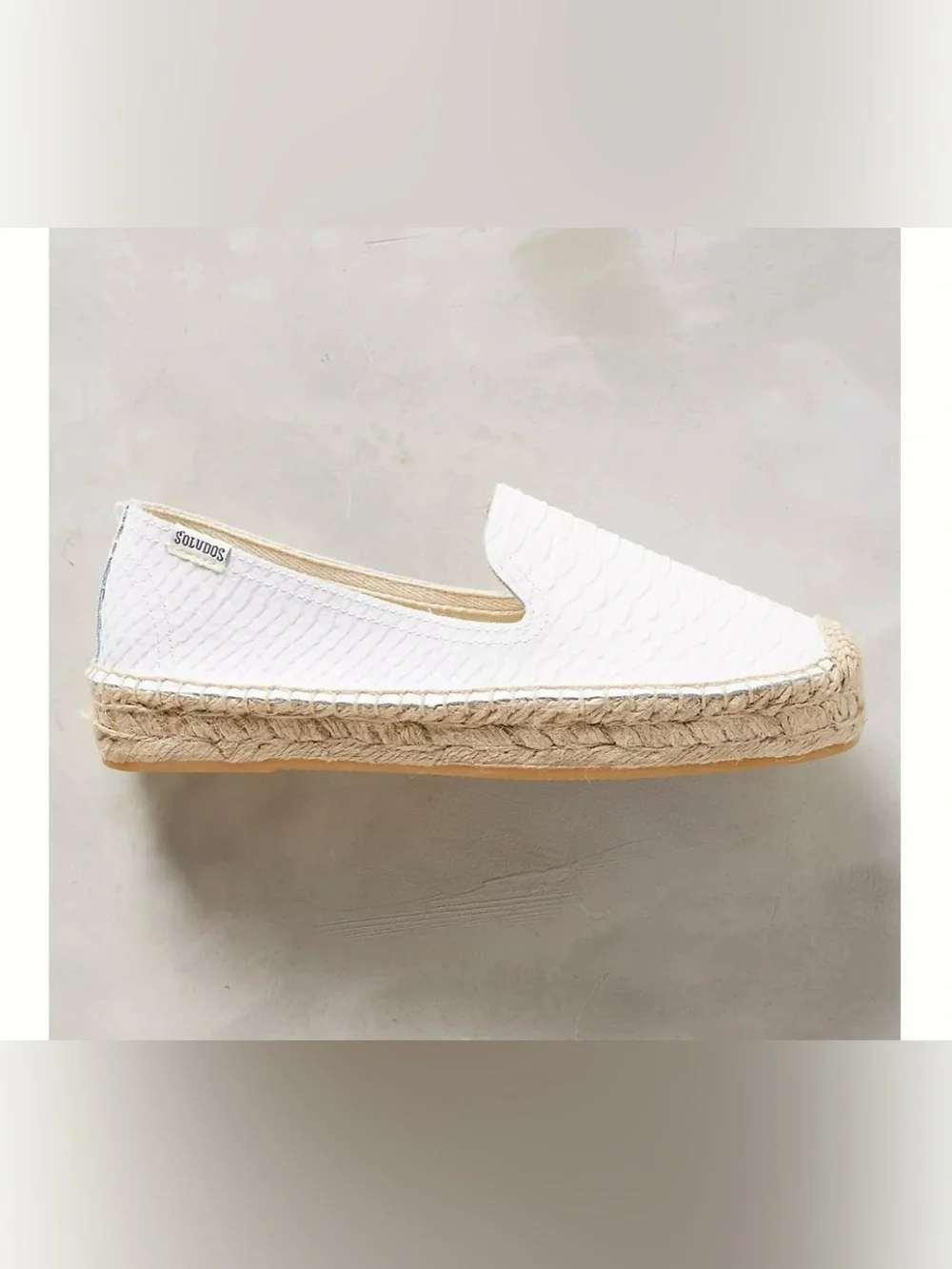 Soludos Snake-Embossed Leather Espadrilles size 7